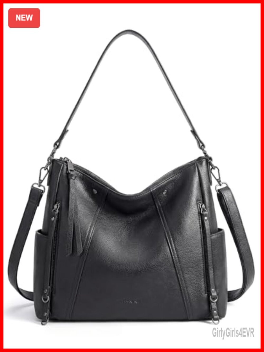Large Faux Leather Hobo Bag for Women Shoulder Crossbody Purse Multi Pockets